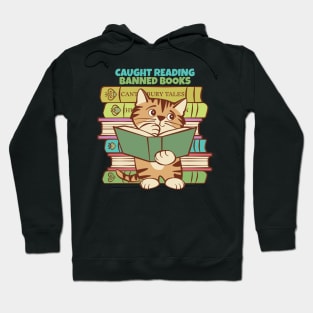 Caught Reading Banned Books Kitten Hoodie